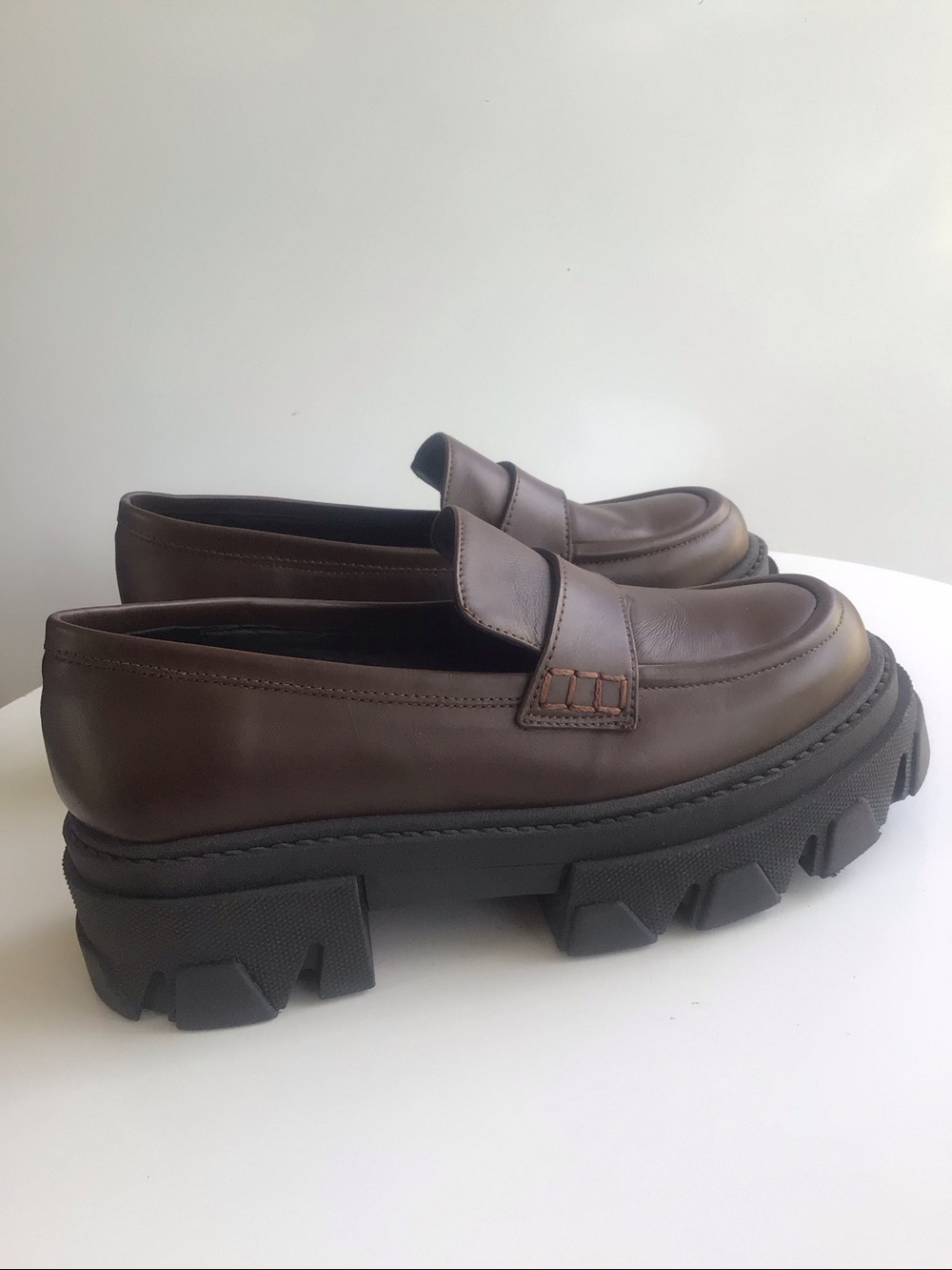 Alohas trailblazer brown chunky loafers size 38 7.5 - Picture 4 of 16